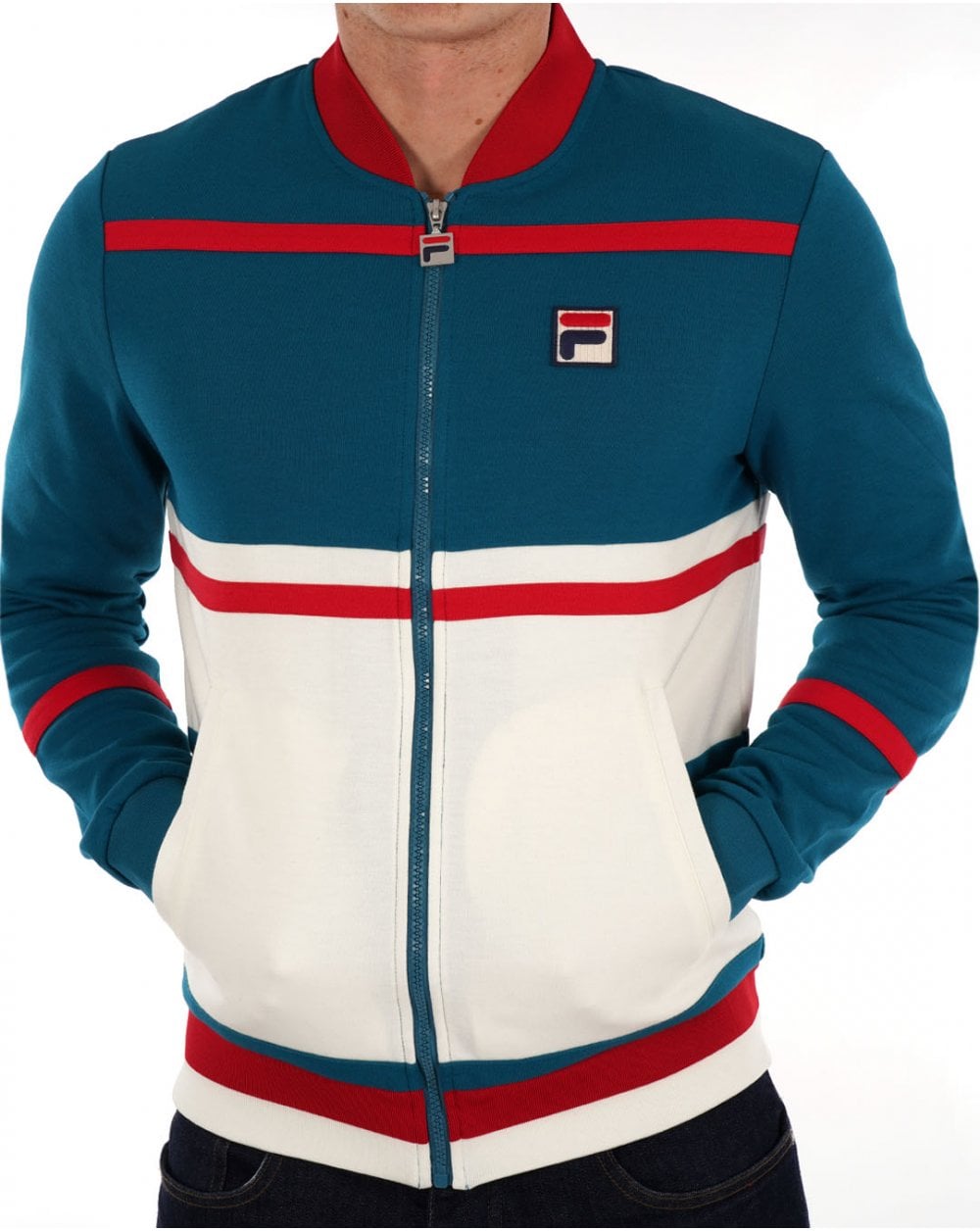 Fila Vintage Stefan Track Top Deep Lagoon / Red / Gardenia