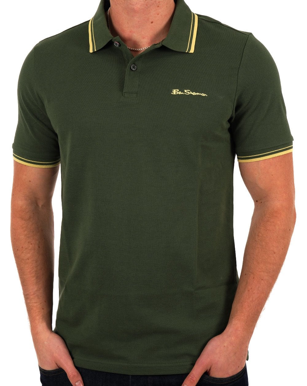 Ben Sherman Signature Pique Polo Deep Green