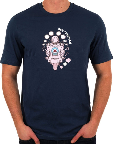Ben Sherman Mod Scooter T Shirt Indigo