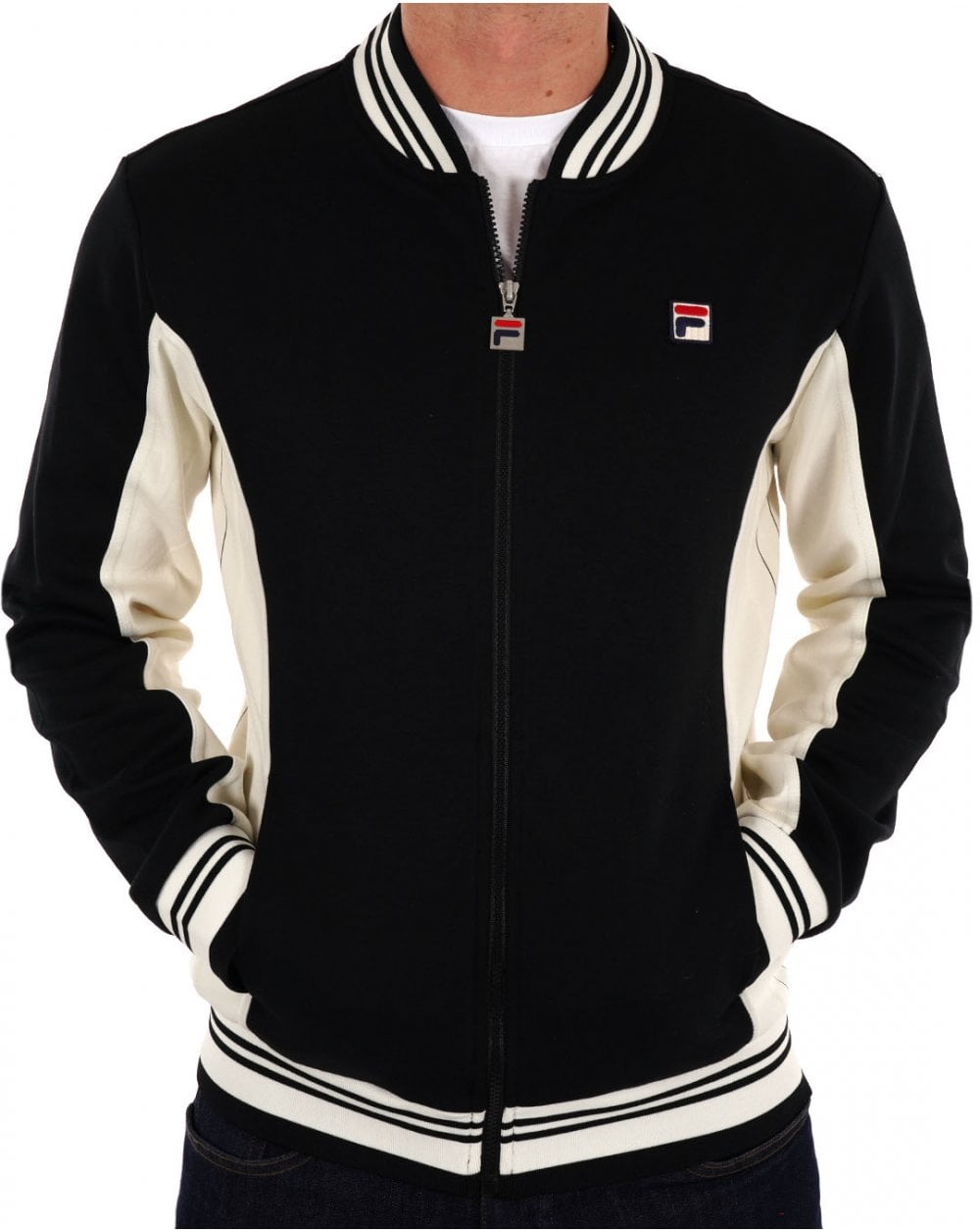 Fila Vintage Mk1 Settanta Track Top Black / Gardenia