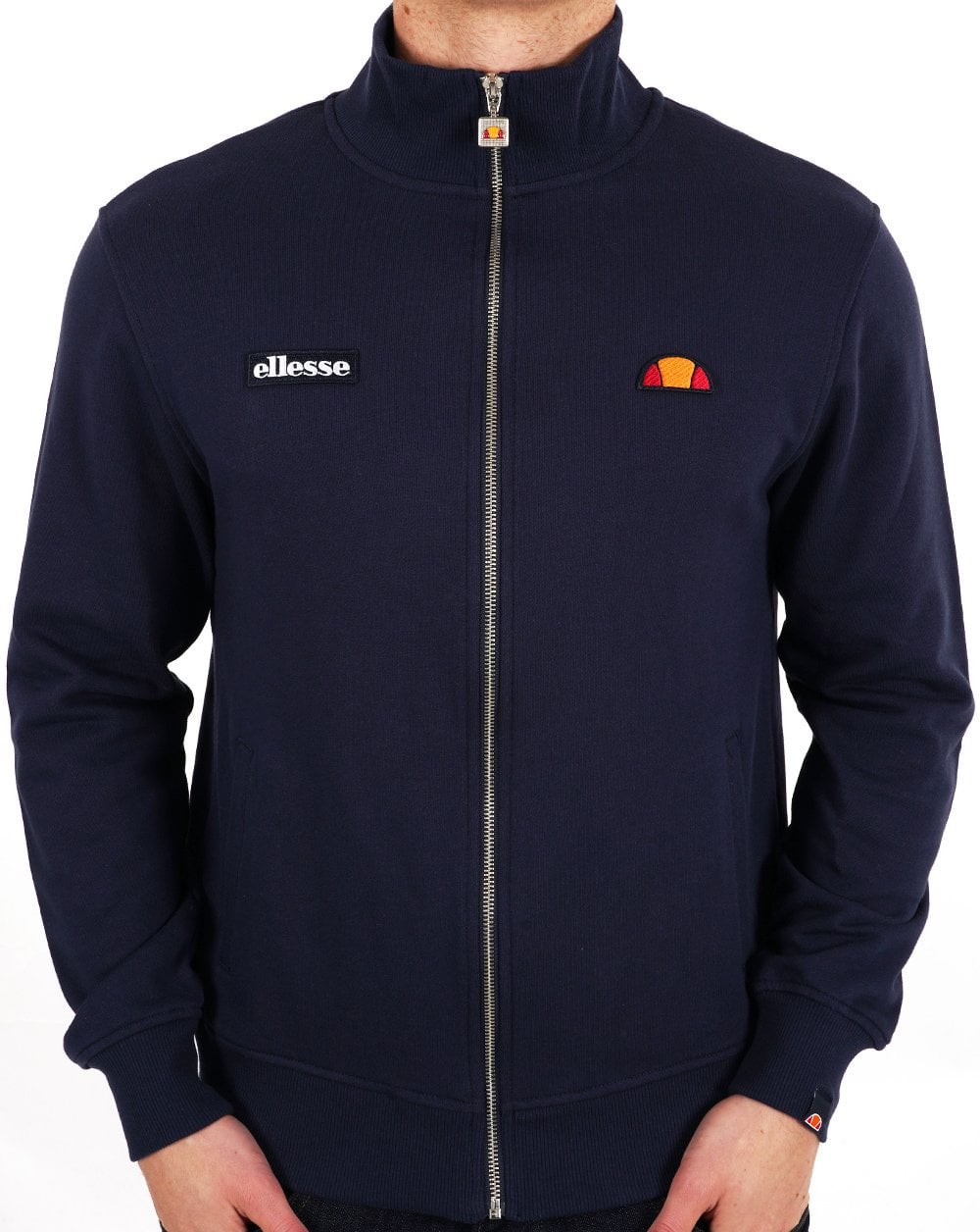 Ellesse Twin Badge Cotton Zip Top Navy