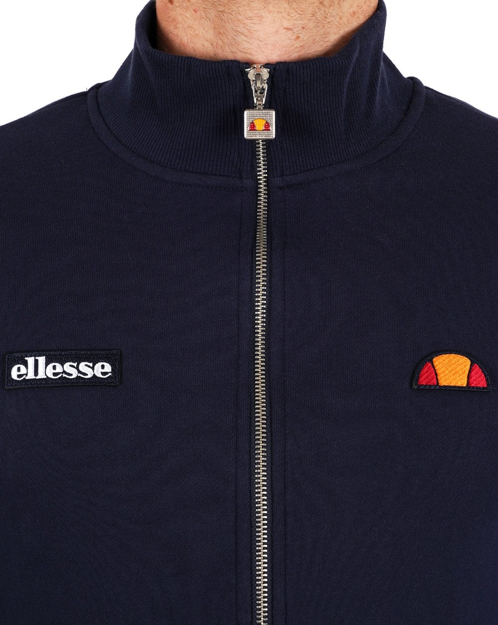Ellesse Twin Badge Cotton Zip Top Navy