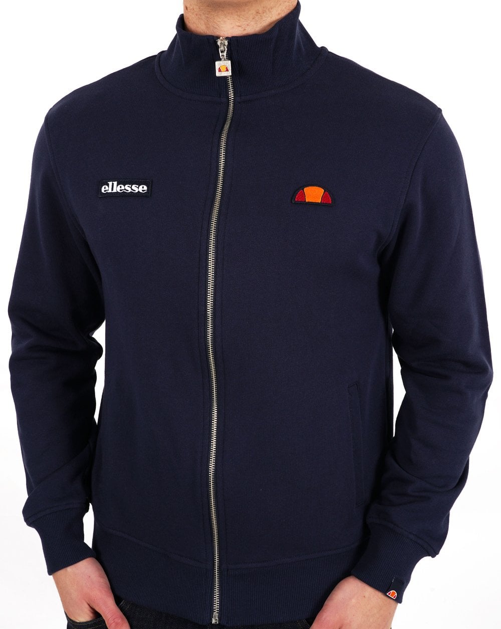 Ellesse Twin Badge Cotton Zip Top Navy
