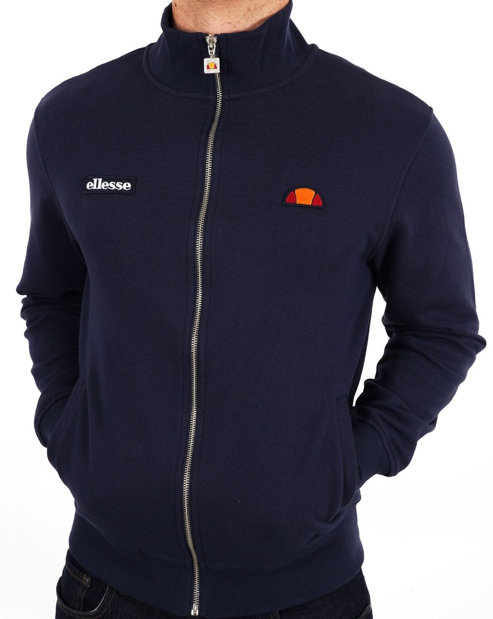 Ellesse Twin Badge Cotton Zip Top Navy