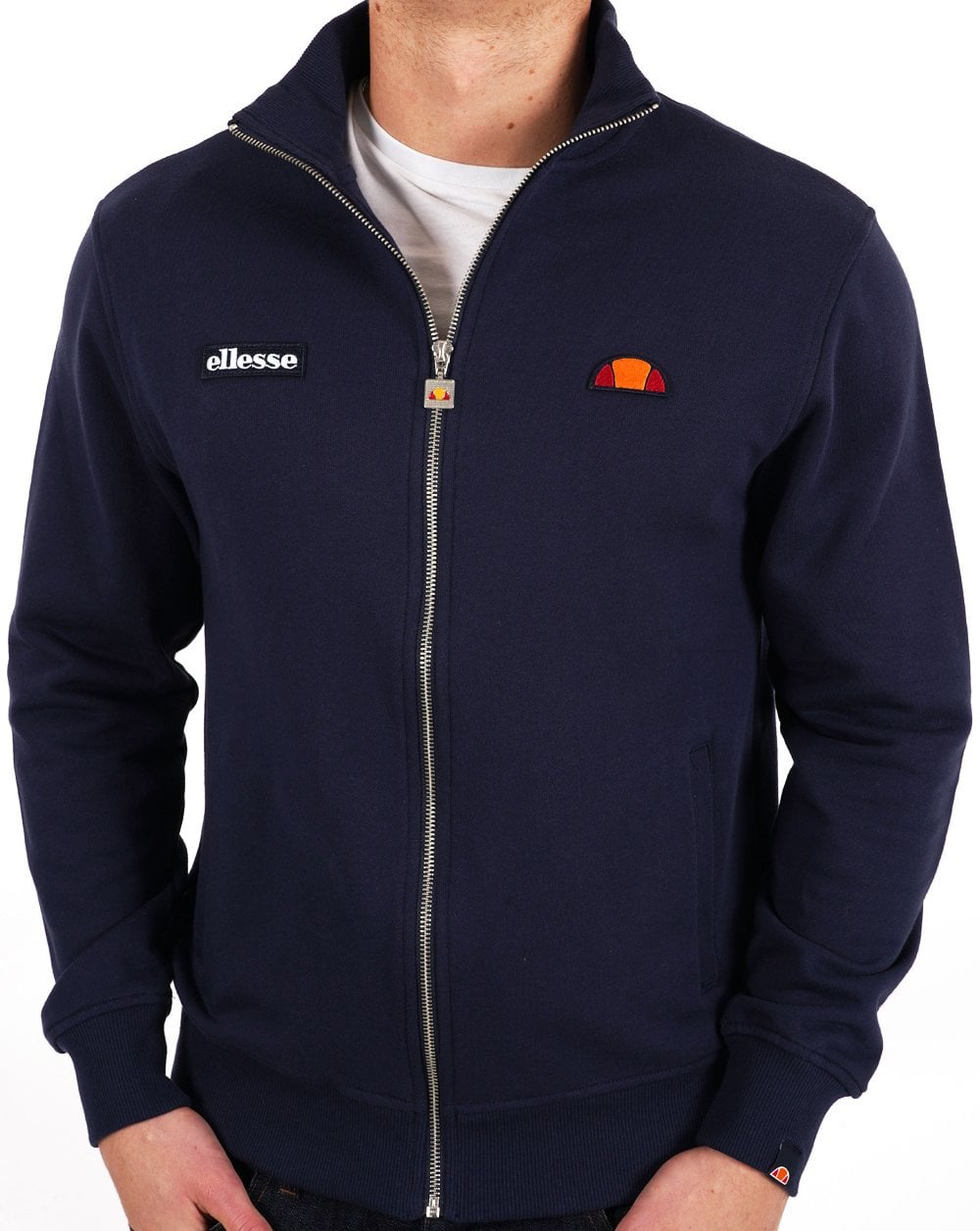 Ellesse Twin Badge Cotton Zip Top Navy