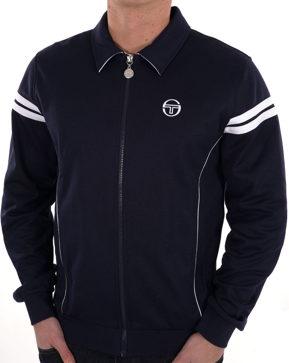 Sergio Tacchini 70s Track Top Navy Blue/White