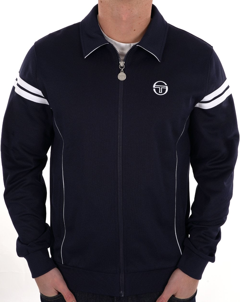 Sergio Tacchini 70s Track Top Navy Blue/White