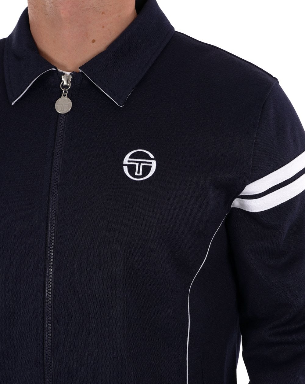 Sergio Tacchini 70s Track Top Navy Blue/White