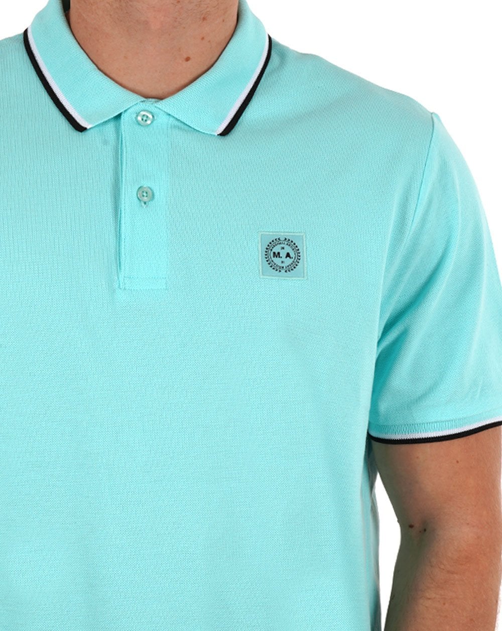 Marshall Artist Tipped Polo Shirt Aqua