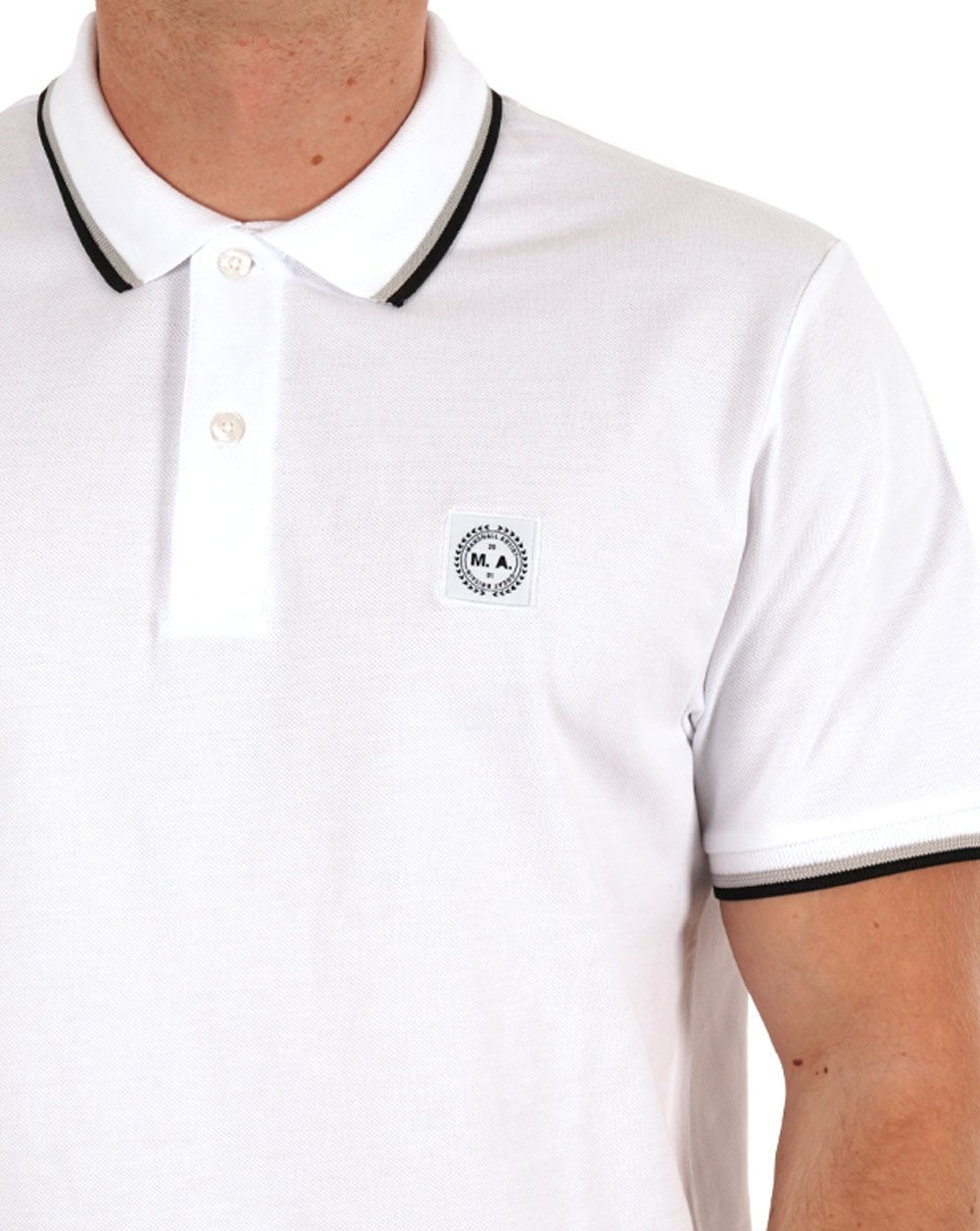 Marshall Artist Tipped Polo Shirt White