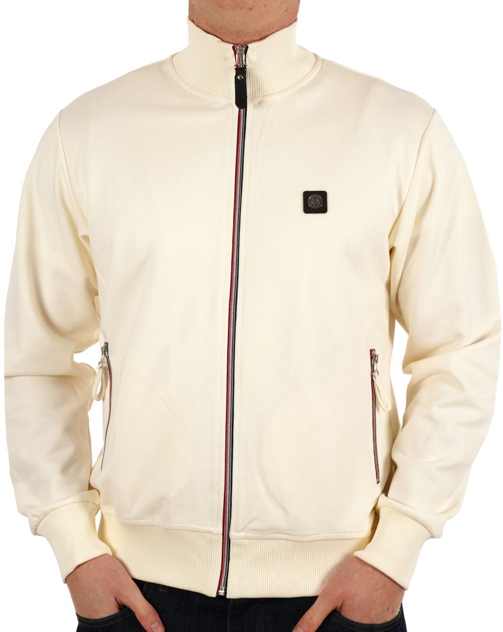 Trojan Zip Detail Track Top Ecru