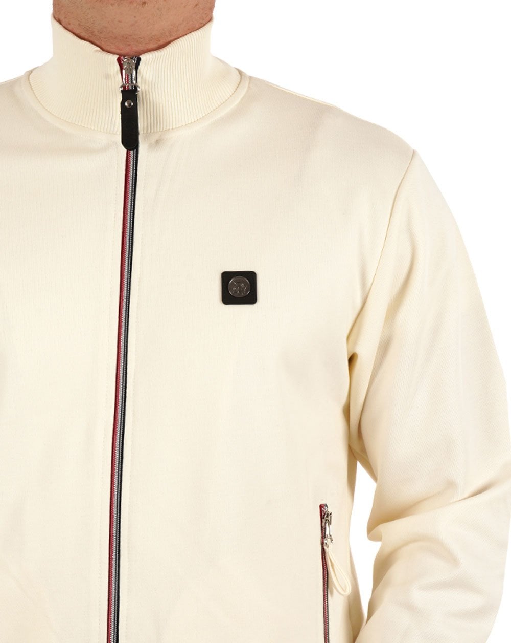 Trojan Zip Detail Track Top Ecru