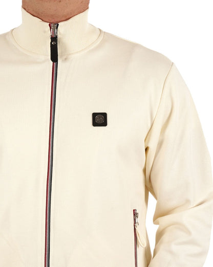 Trojan Zip Detail Track Top Ecru