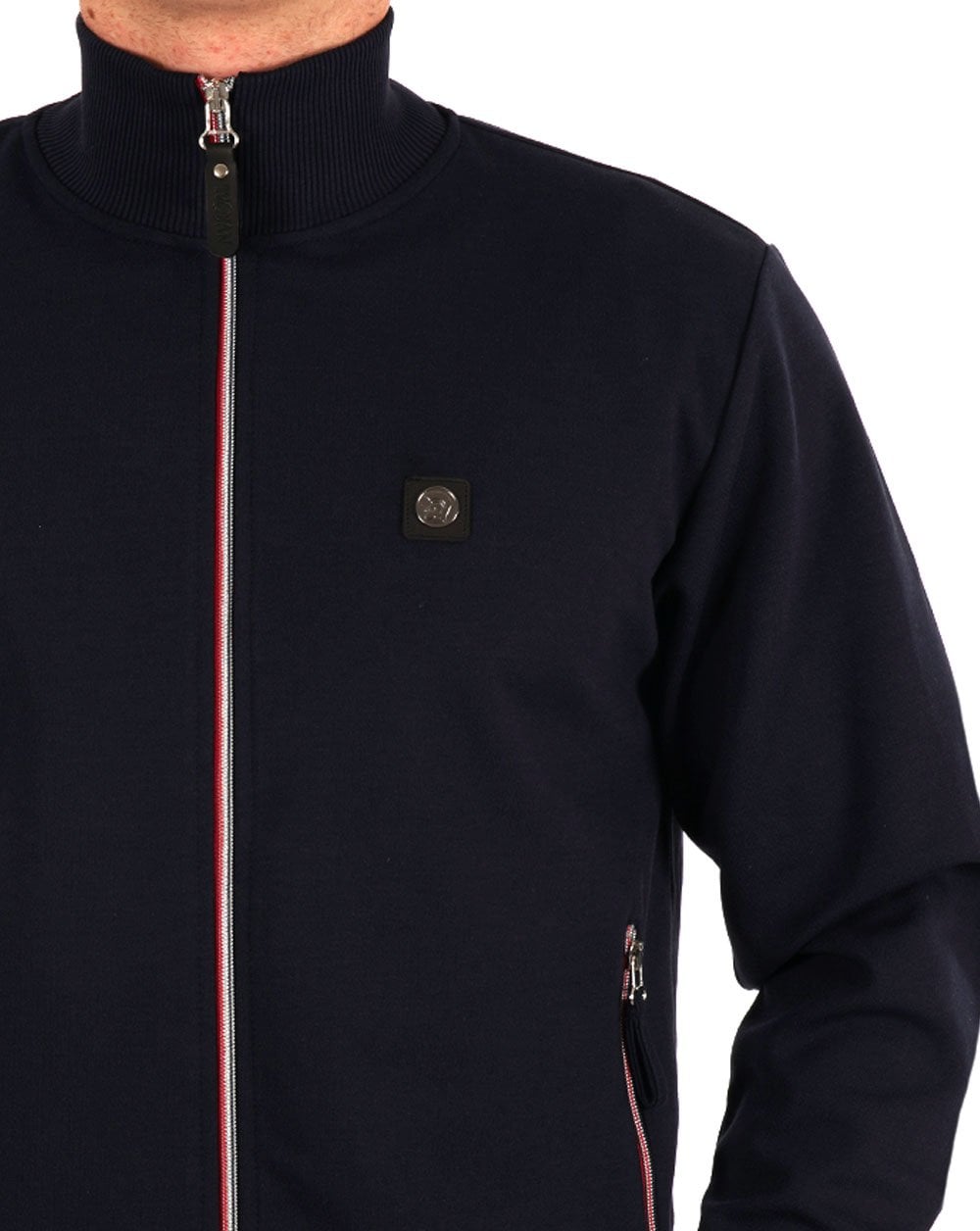 Trojan Chrome Zip Plain Track Top Navy
