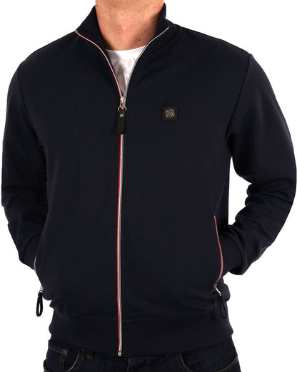 Trojan Chrome Zip Plain Track Top Navy