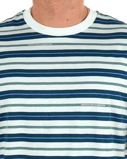 Benetton Striped T Shirt Blue/Green