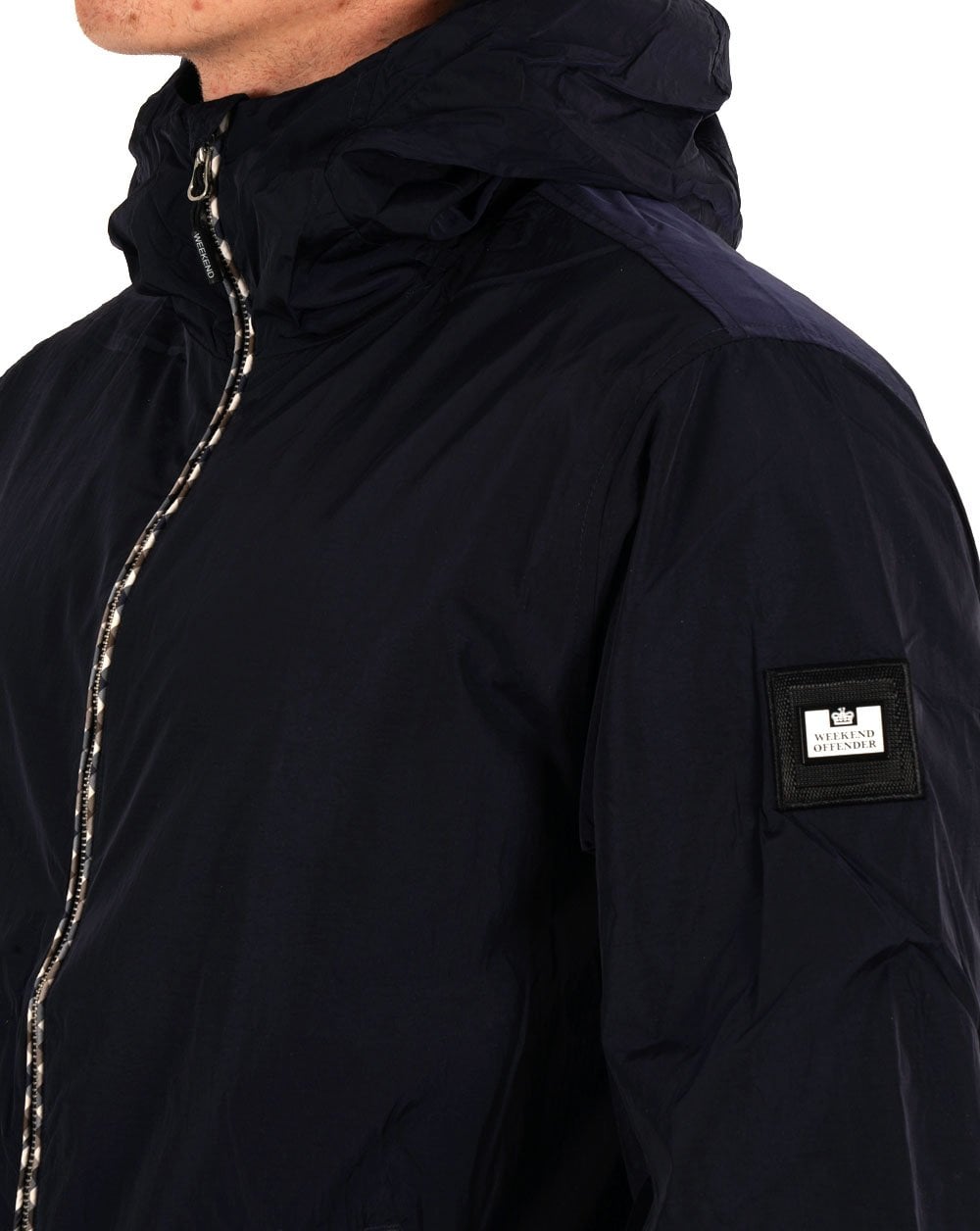 Weekend Offender Campania Check Windbreaker Navy