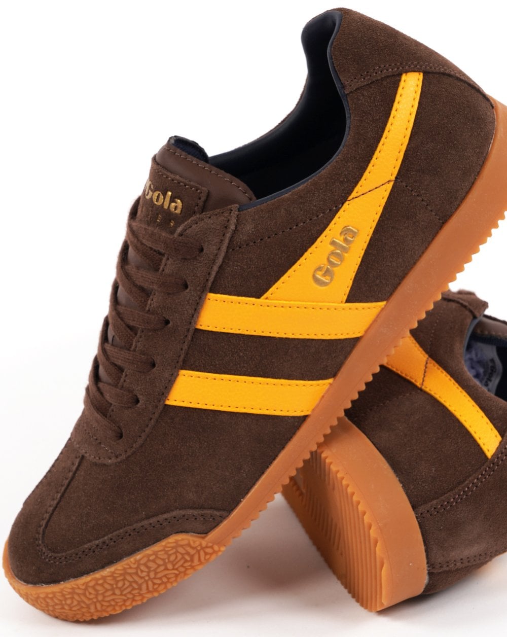 Gola Harrier Suede Trainer Coffee / Sun