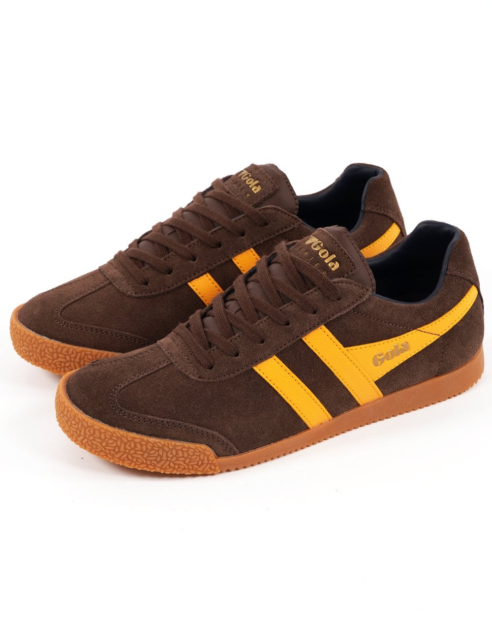 Gola Harrier Suede Trainer Coffee / Sun