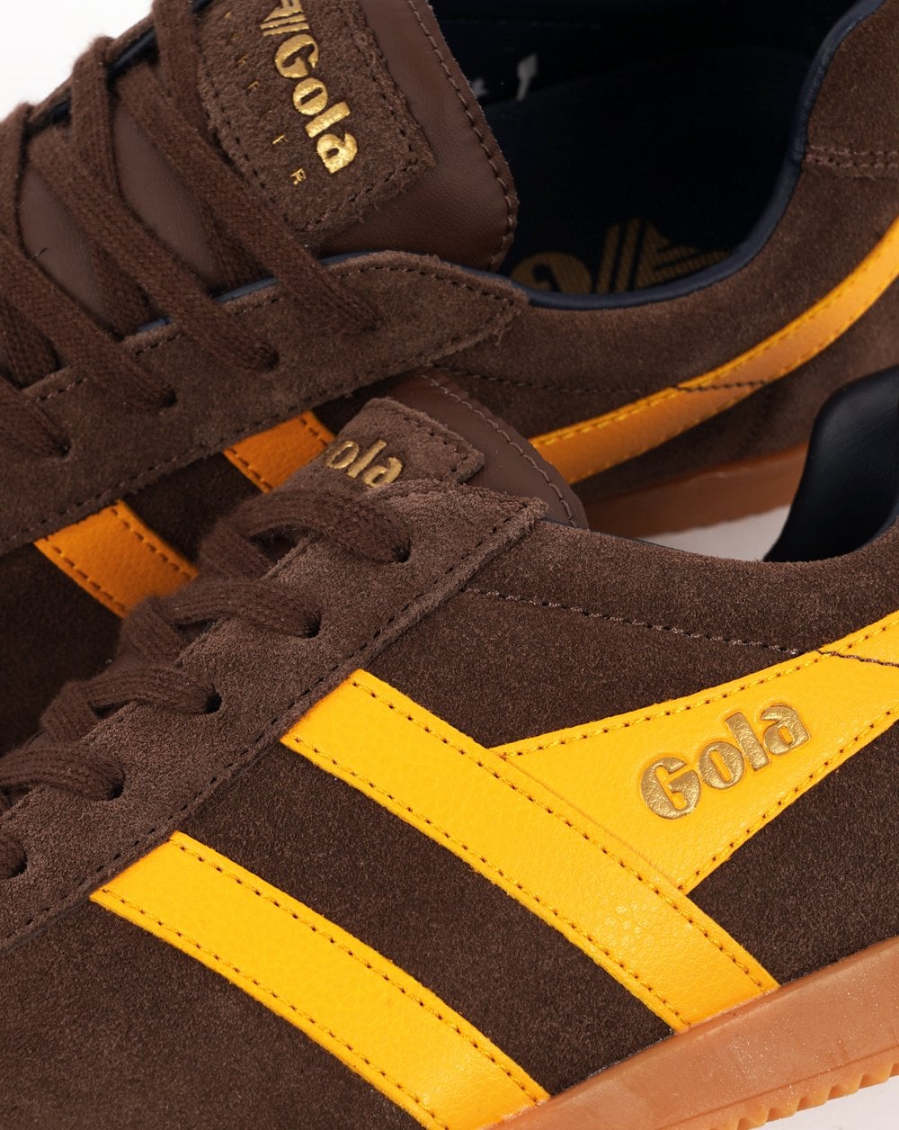 Gola Harrier Suede Trainer Coffee / Sun