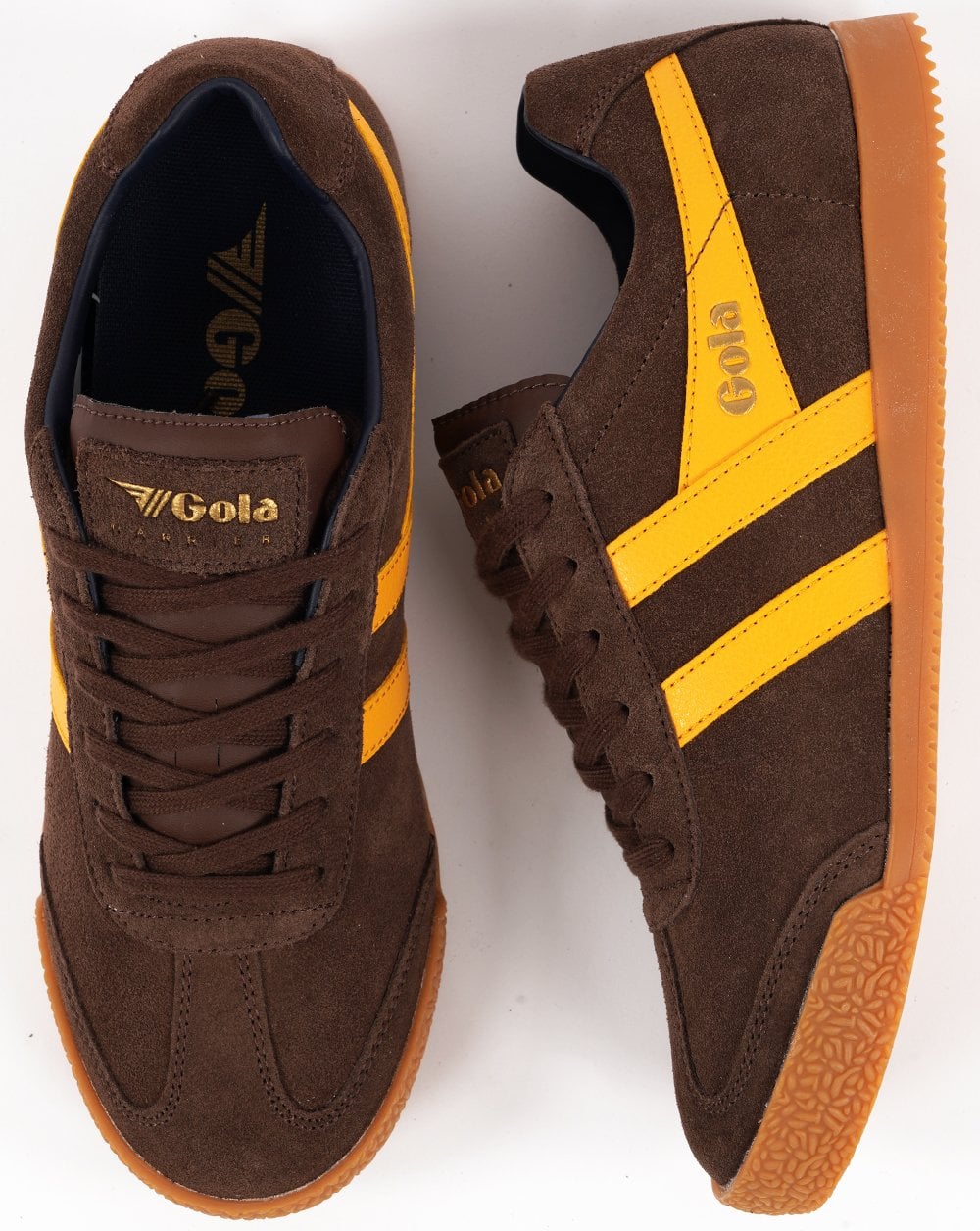 Gola Harrier Suede Trainer Coffee / Sun