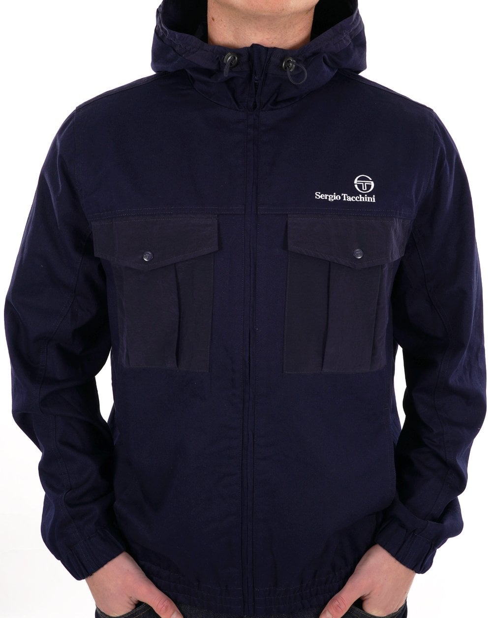Sergio Tacchini Canvas Mix Jacket Navy