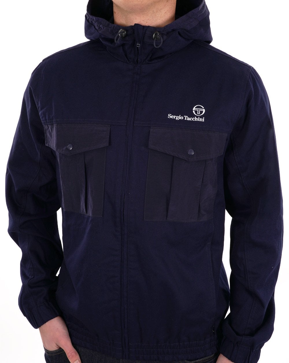 Sergio Tacchini Canvas Mix Jacket Navy