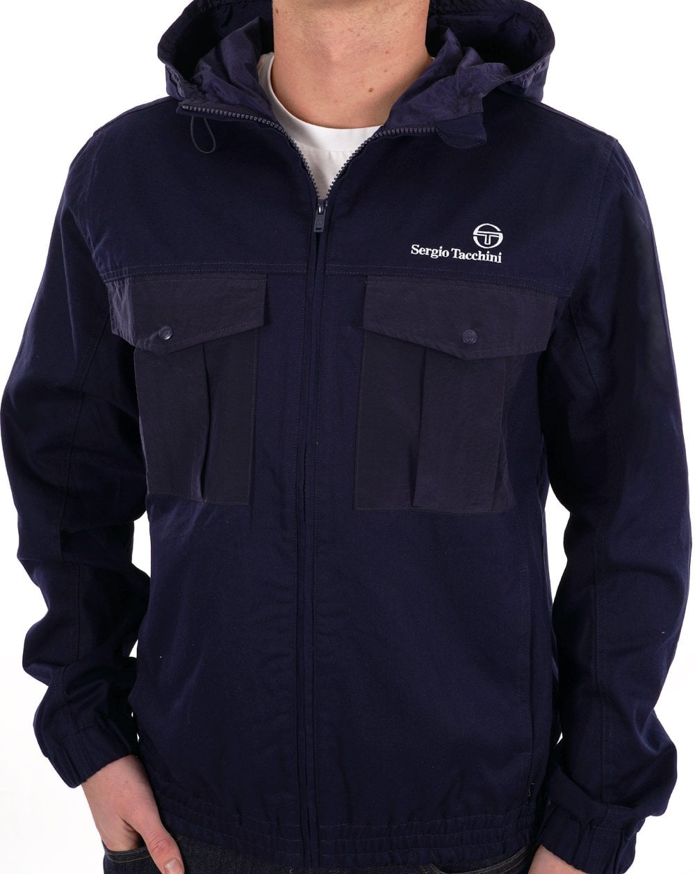 Sergio Tacchini Canvas Mix Jacket Navy