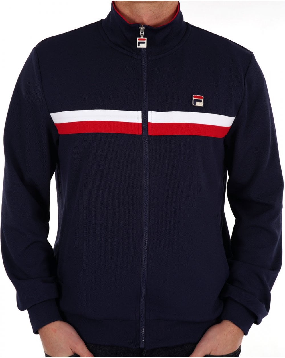 Fila Vintage Duo Chest Stripe Track Top Navy
