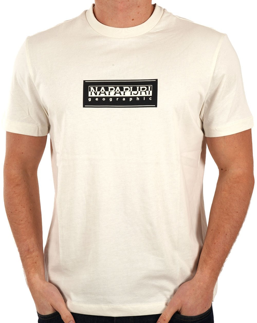 Napapijri Box Logo T Shirt White Whisper