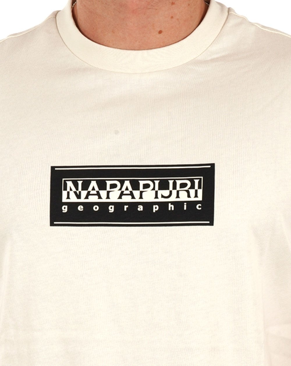 Napapijri Box Logo T Shirt White Whisper