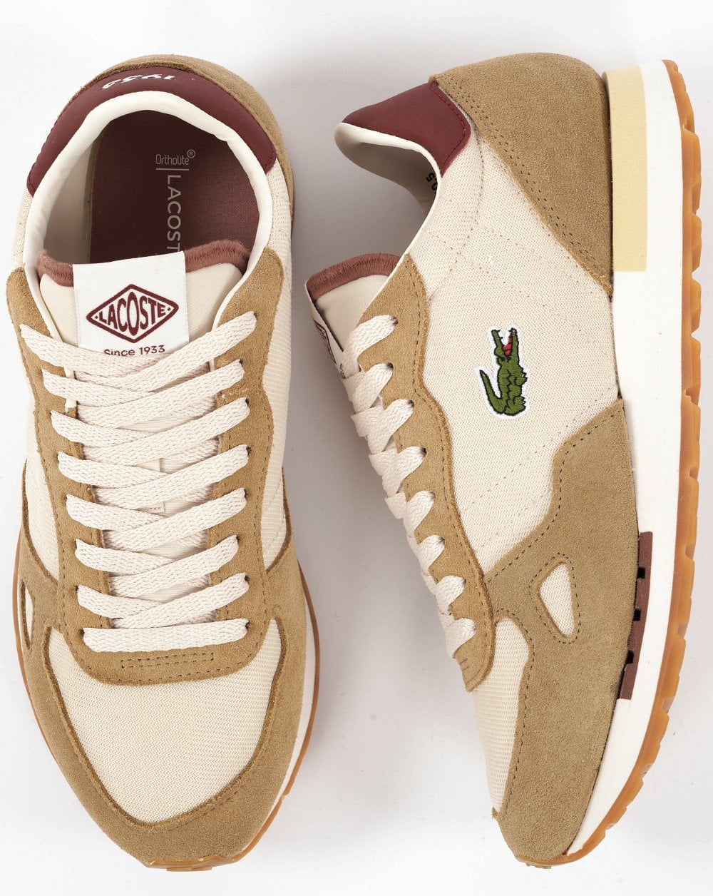 Lacoste Partner 70s Trainers Off White/Burgundy