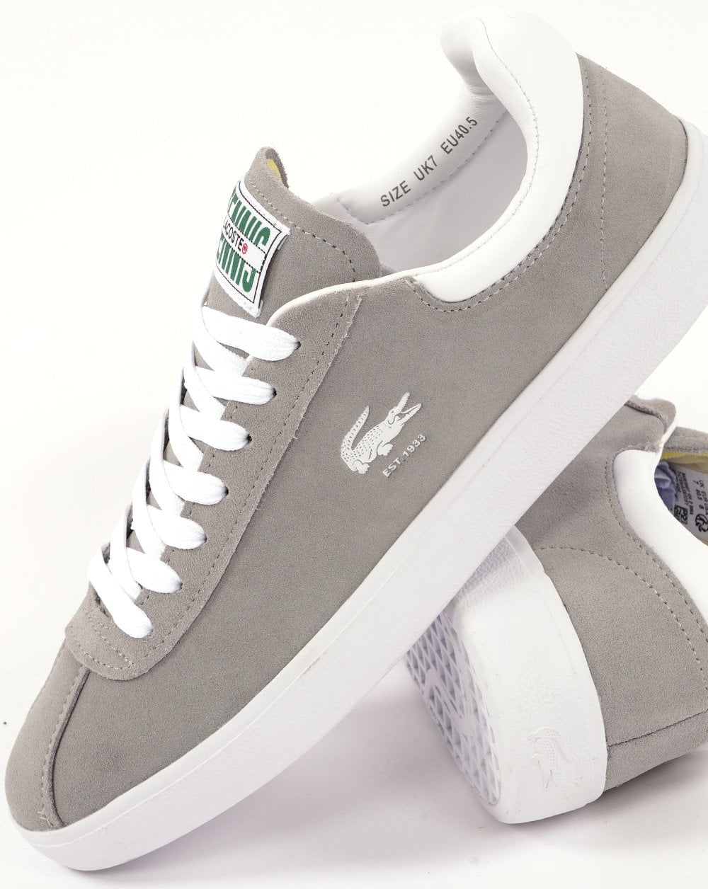 Lacoste Baseshot Trainers Grey/White