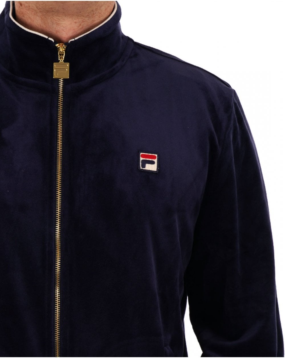 Fila Vintage Velour Track Top Navy