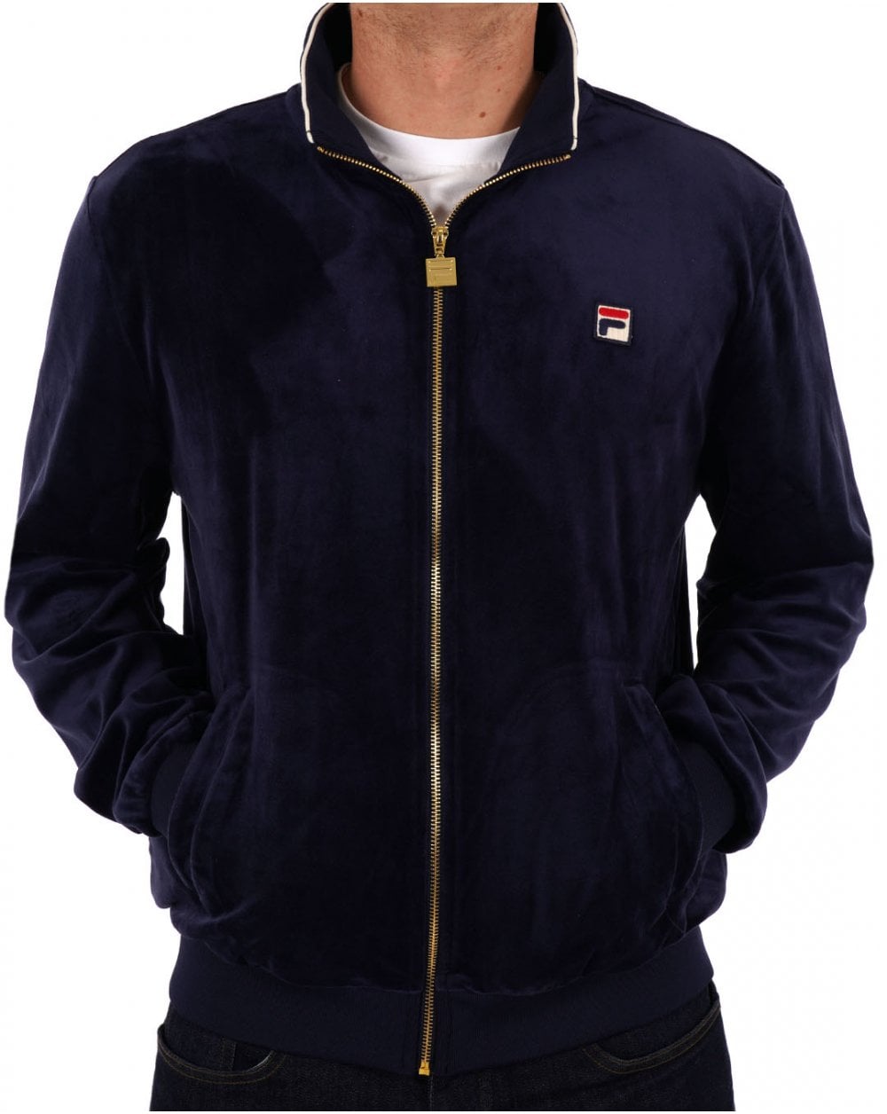 Fila Vintage Velour Track Top Navy