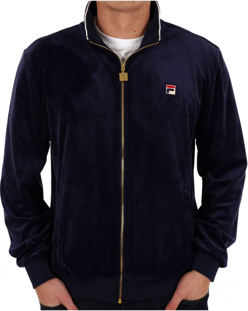Fila Vintage Velour Track Top Navy