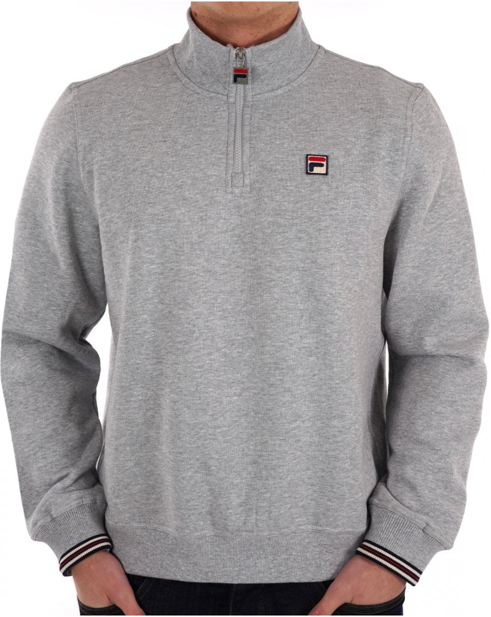 Fila Vintage 1/4 Zip Sweat Light Grey Marl