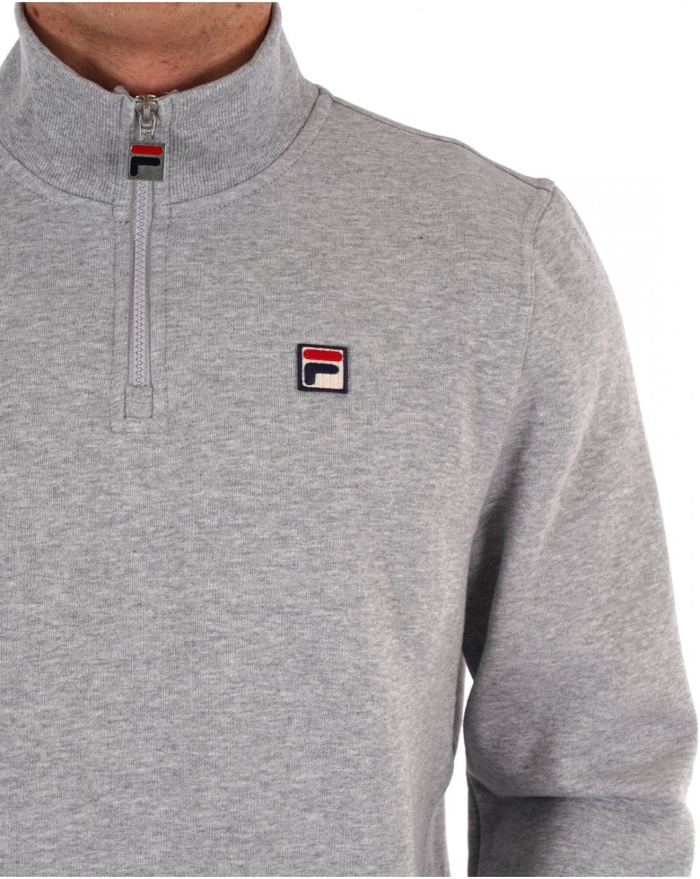 Fila Vintage 1/4 Zip Sweat Light Grey Marl