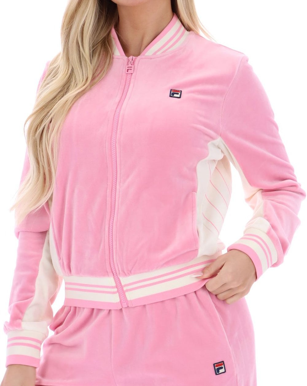 Fila Vintage Jenesis Velour Track Top Prism Pink