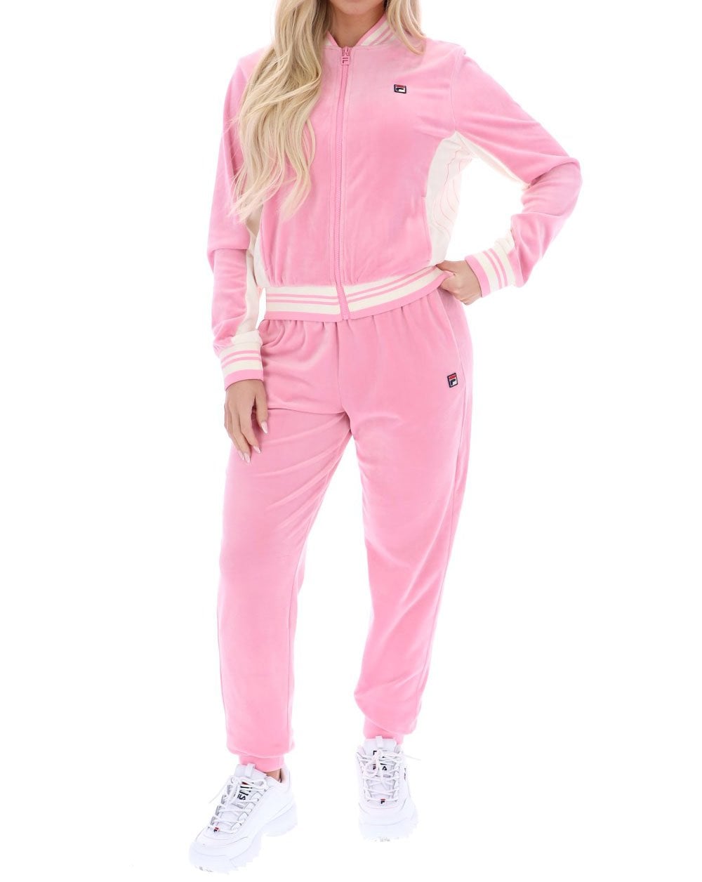 Fila Vintage Jenesis Velour Track Top Prism Pink