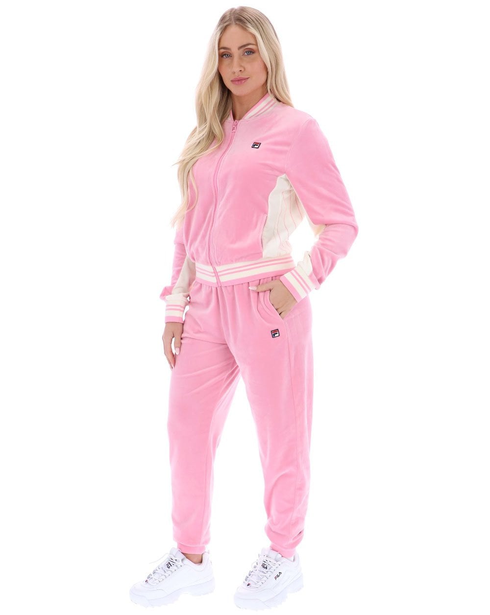 Fila Vintage Jenesis Velour Track Top Prism Pink