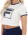 Fila Vintage Women's Jeno Cropped Tee Gardenia/Navy