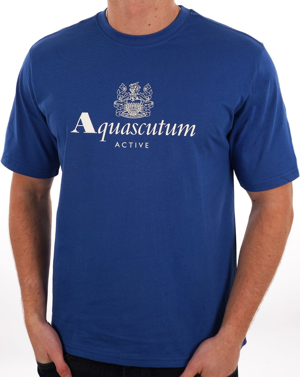 Aquascutum Large Logo T Shirt Royal Blue