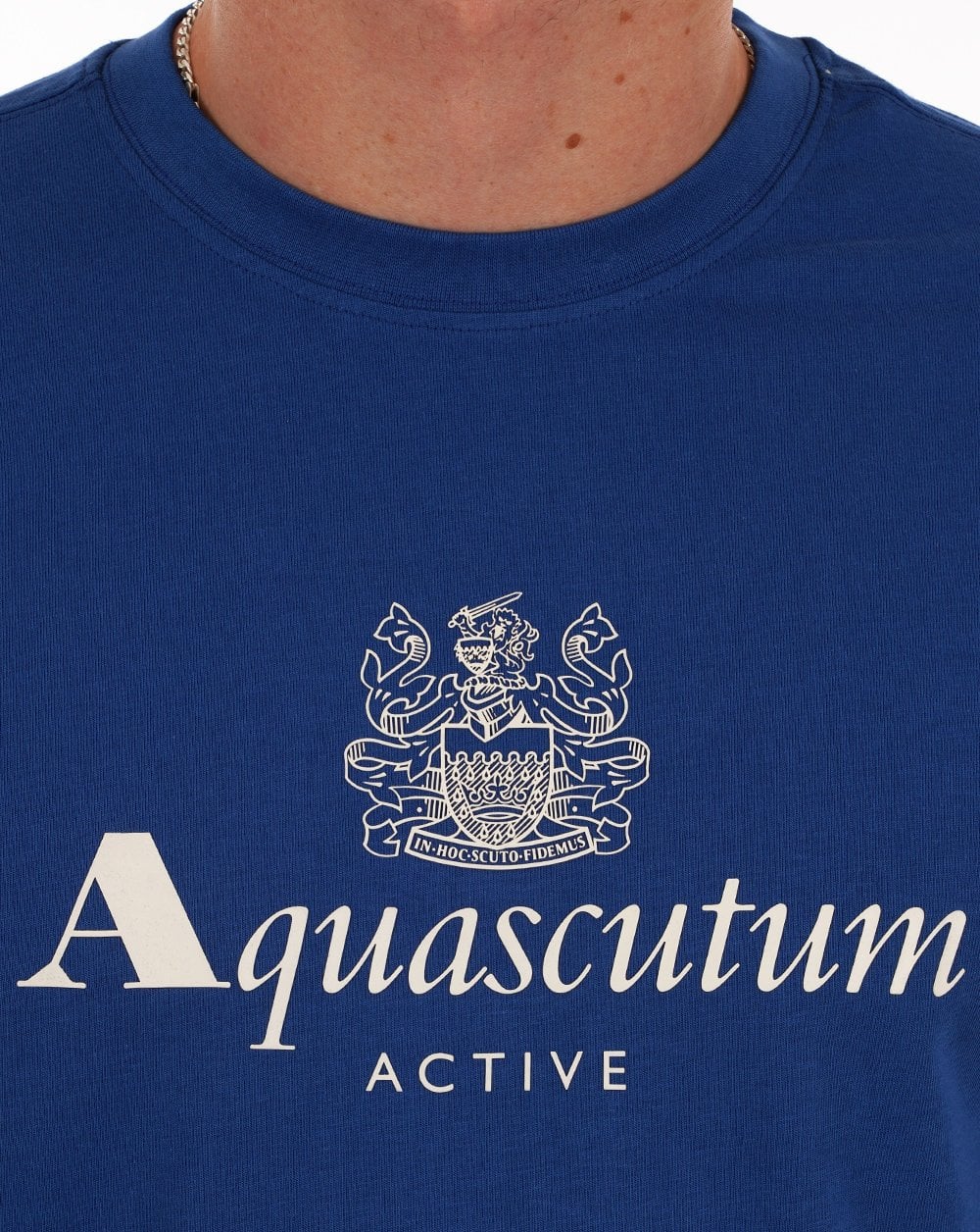Aquascutum Large Logo T Shirt Royal Blue