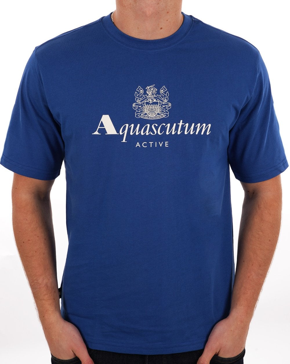 Aquascutum Large Logo T Shirt Royal Blue