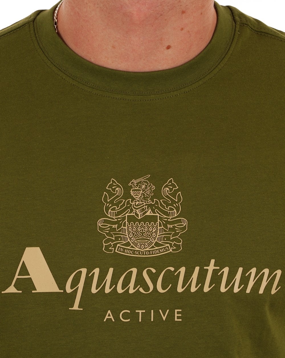 Aquascutum Large Logo T Shirt Army Green