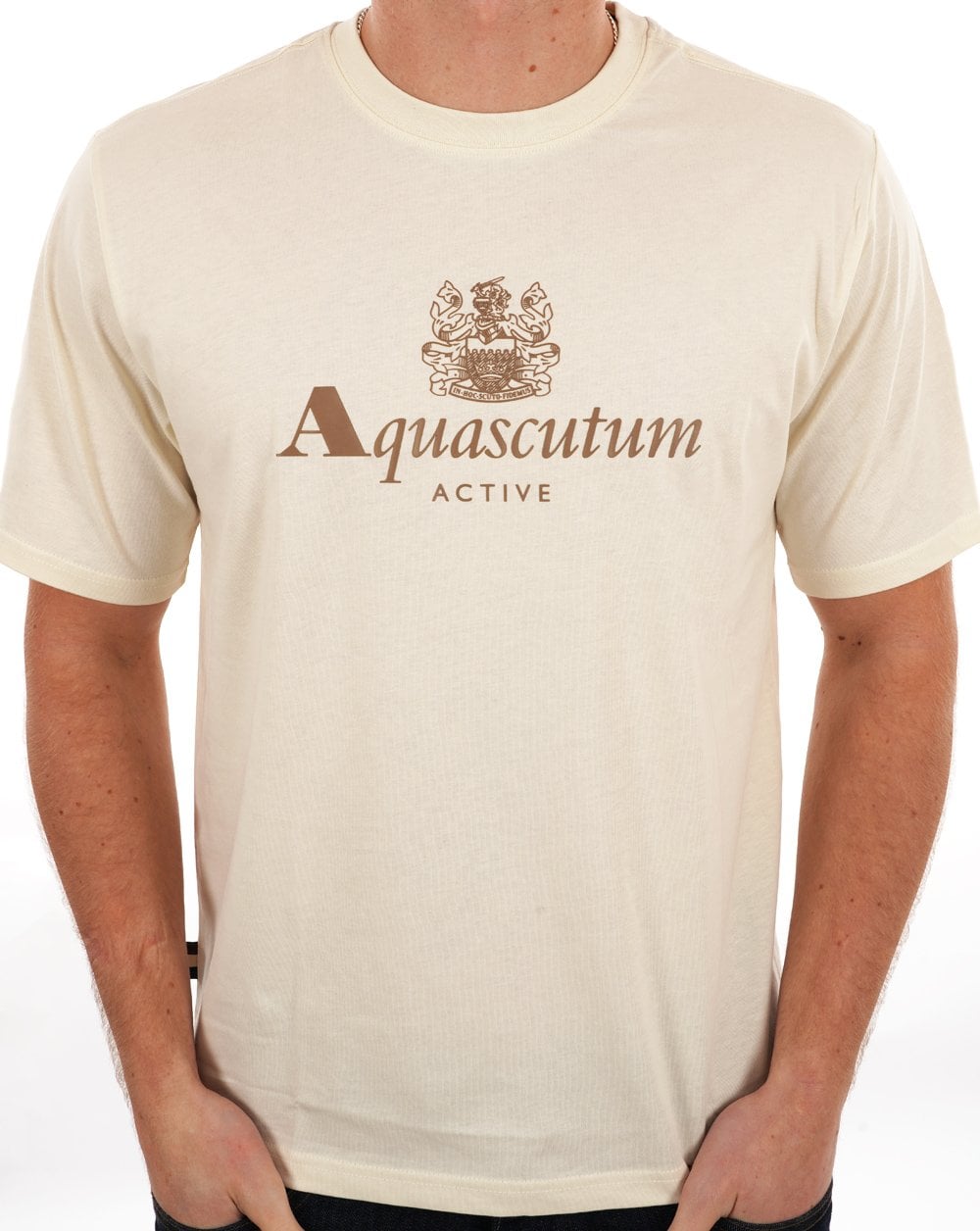 Aquascutum Large Logo T Shirt Off White