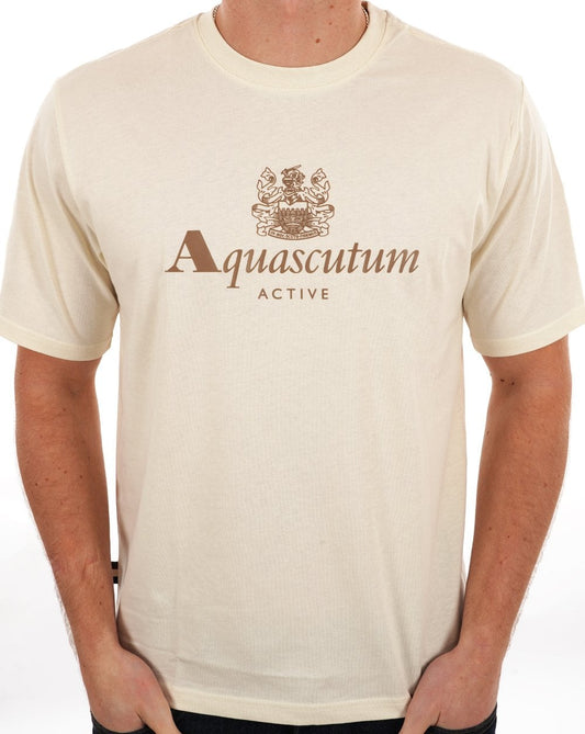 Aquascutum Large Logo T Shirt Off White