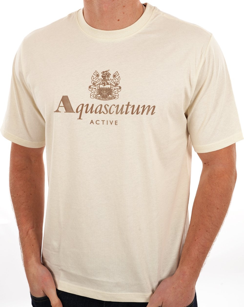 Aquascutum Large Logo T Shirt Off White