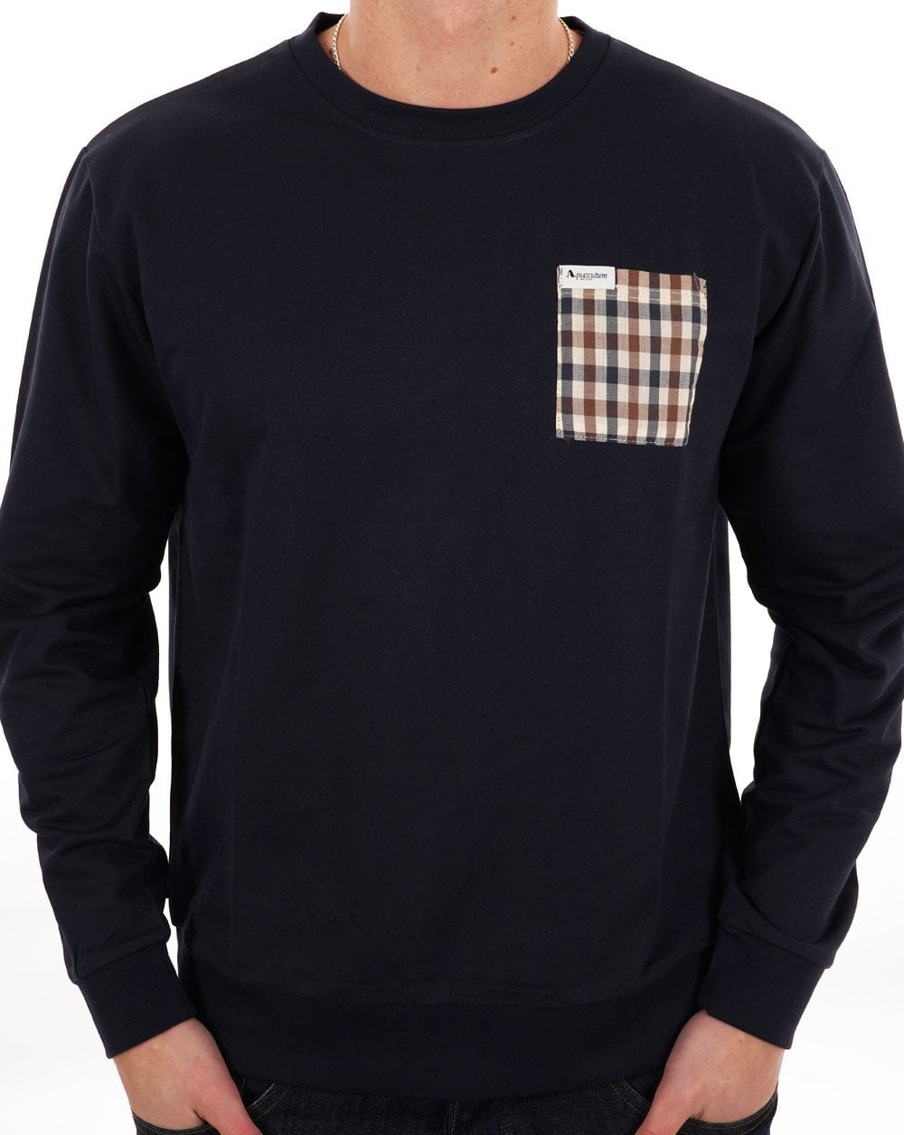 Aquascutum Iconic Pocket Crew Sweat Navy